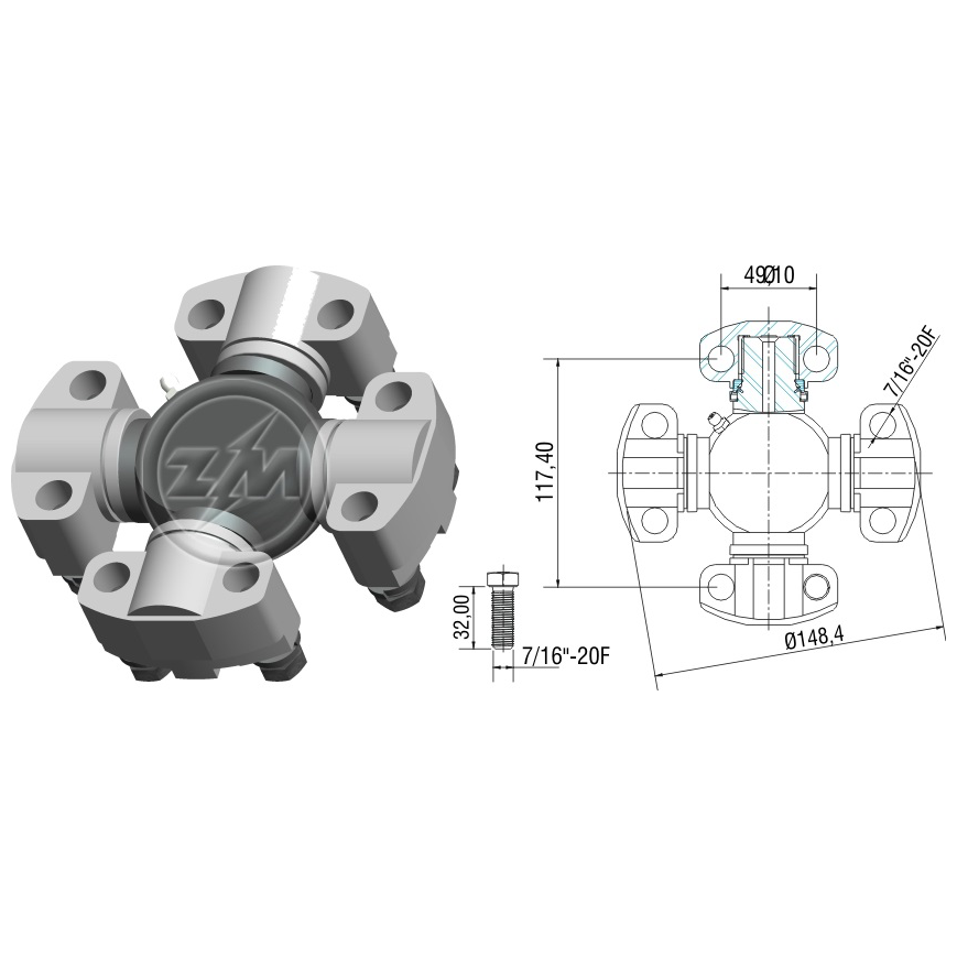 Cruzeta do Cardan - ZM - 35.005.05 - (1)