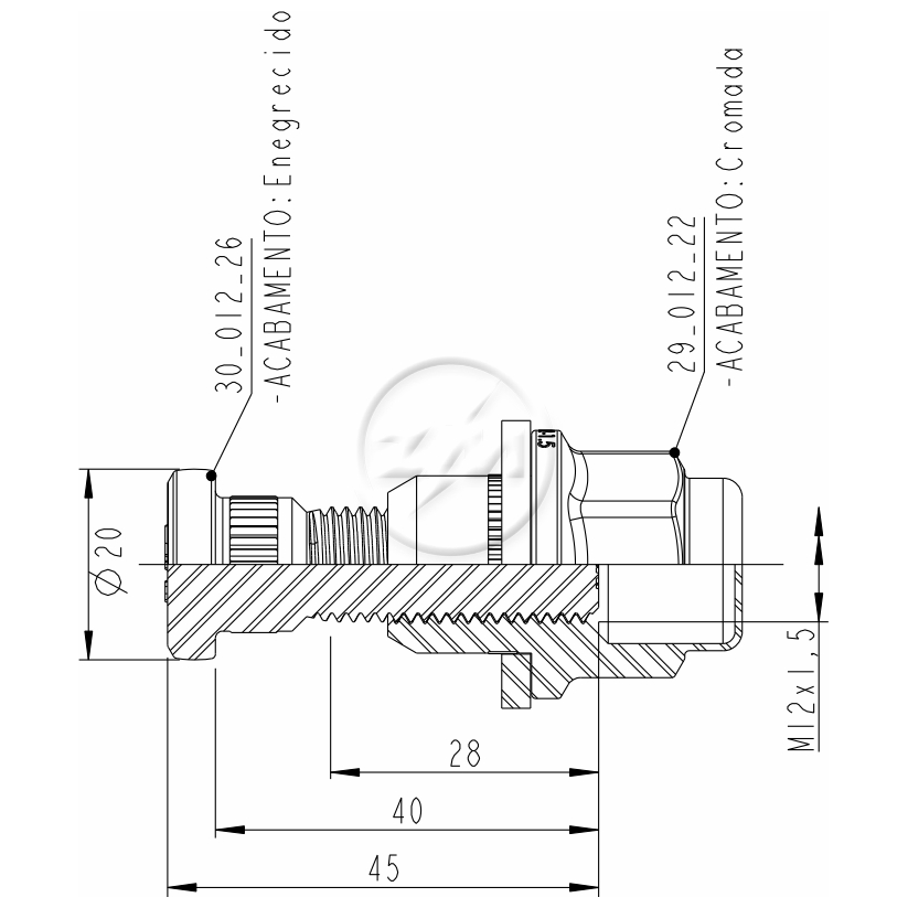 Kit 50 Parafuso Roda M12-1,5x40/45xCH21xH37 - ZM - 40.012.24 - (2)