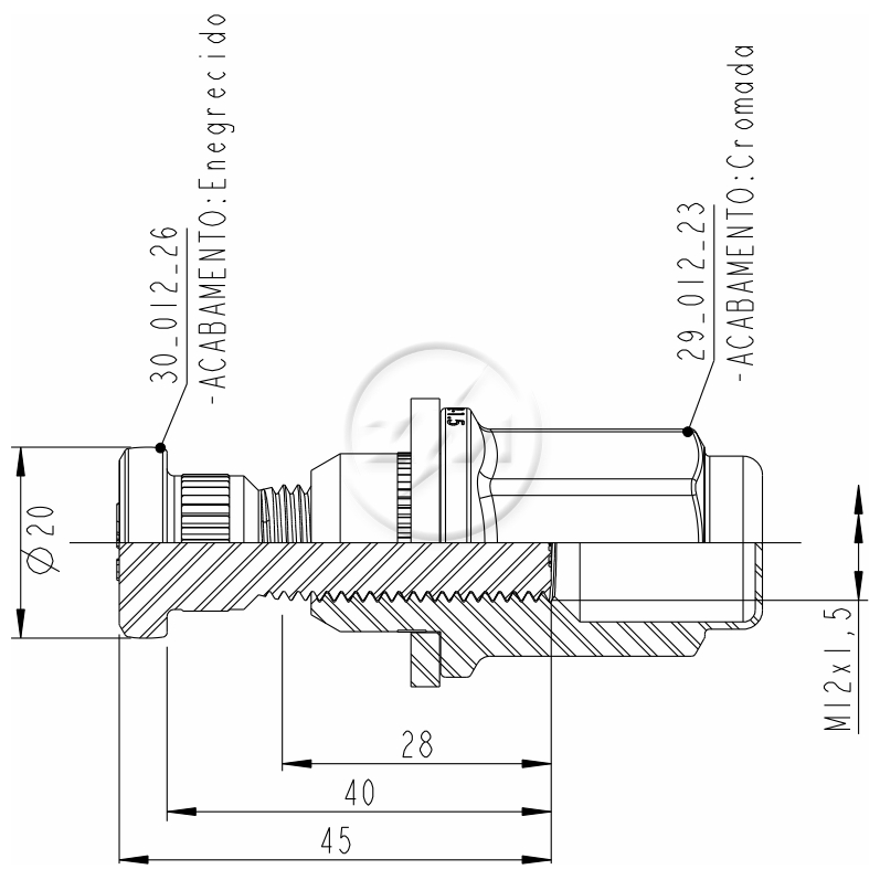 Kit 50 Parafuso Roda M12-1,5x40/45xCH21xH47 - ZM - 40.012.25 - (2)