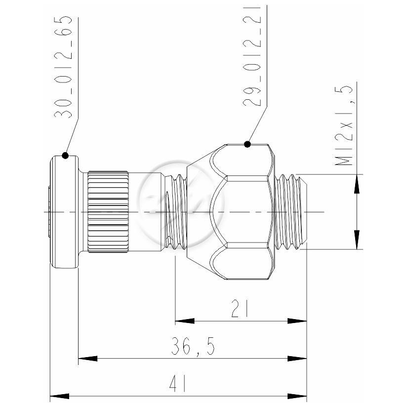 Kit 50 Parafuso Roda M12-1,5x36,5/41xCH19xH14 - ZM - (2)