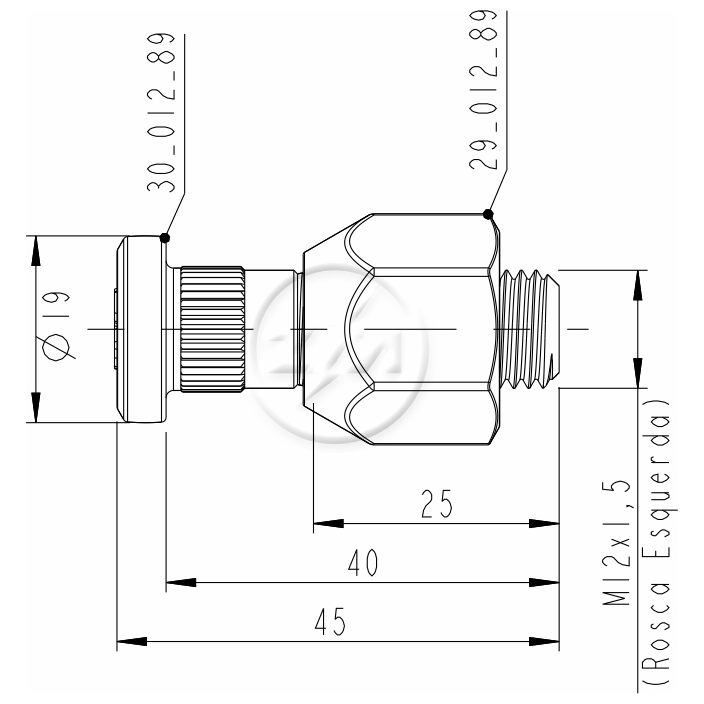 Kit 50 Parafuso Roda M12-1,5x40/45 Esquerdo - ZM - 40.012.89 - (2)