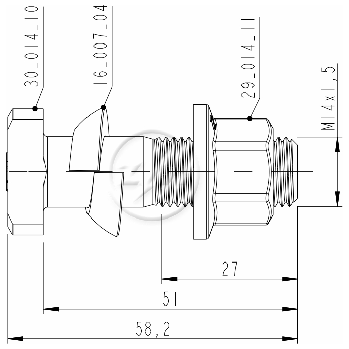 Kit 30 Parafuso Roda M14-1,5x51/58,2xCH19xH16 - ZM - (2)