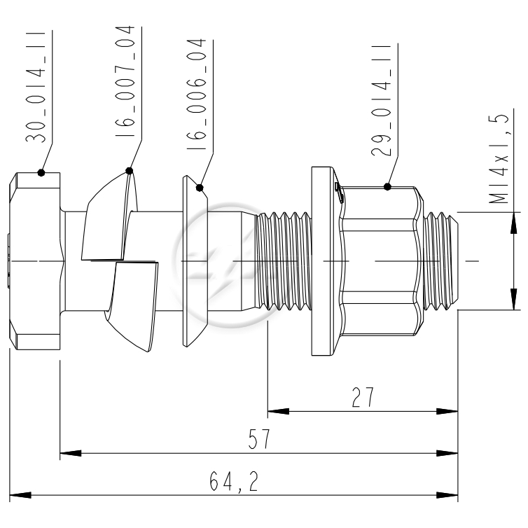 Kit 30 Parafuso Roda M14-1,5x57/64,2xCH19xH16 - ZM - (2)