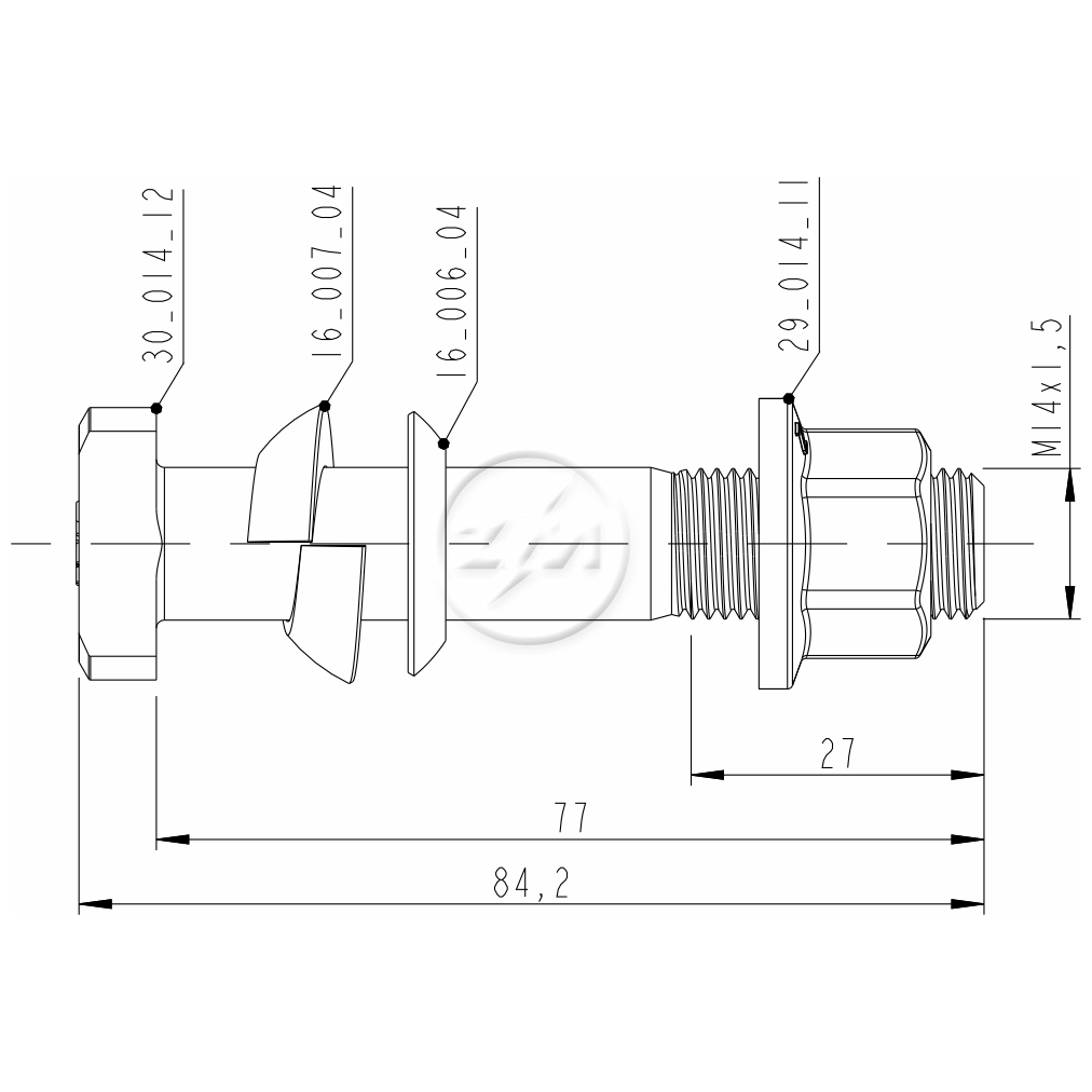 Kit 30 Parafuso Roda M14-1,5x77/84,2xCH19xH16 - ZM - (2)