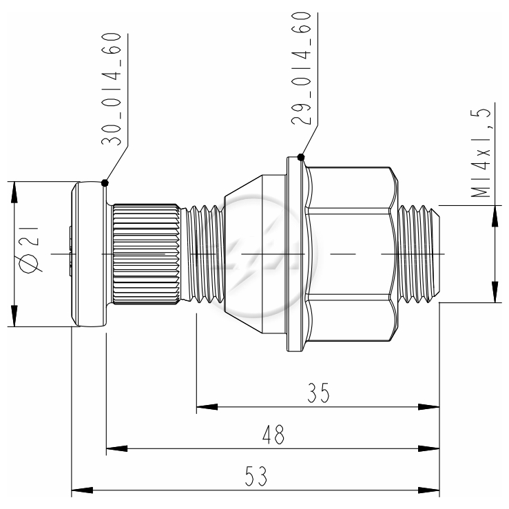 Kit 25 Parafuso Roda M14-1,5x48/53xCH22xH25 - ZM - 40.014.60 - (2)