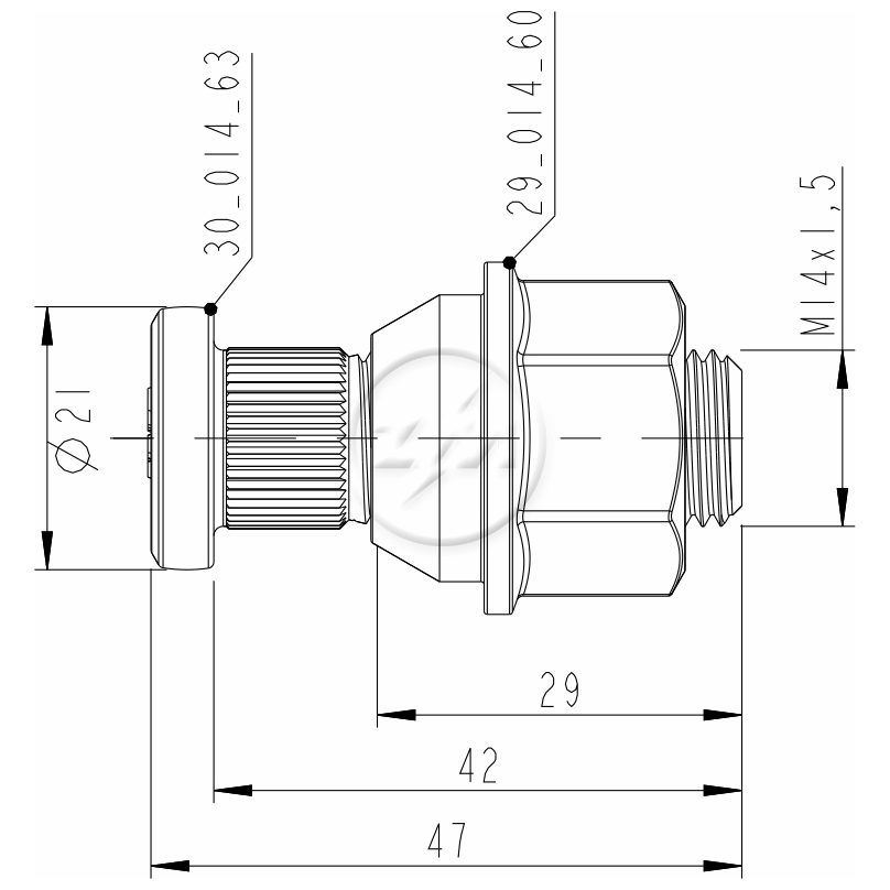 Kit 25 Parafuso Roda M14-1,5x42/47xCH22xH25 - ZM - 40.014.63 - (2)