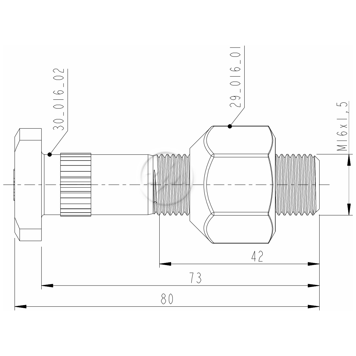 Kit 30 Parafuso Roda M16-1,5x73/80xCH27xH22,5 - ZM - (2)
