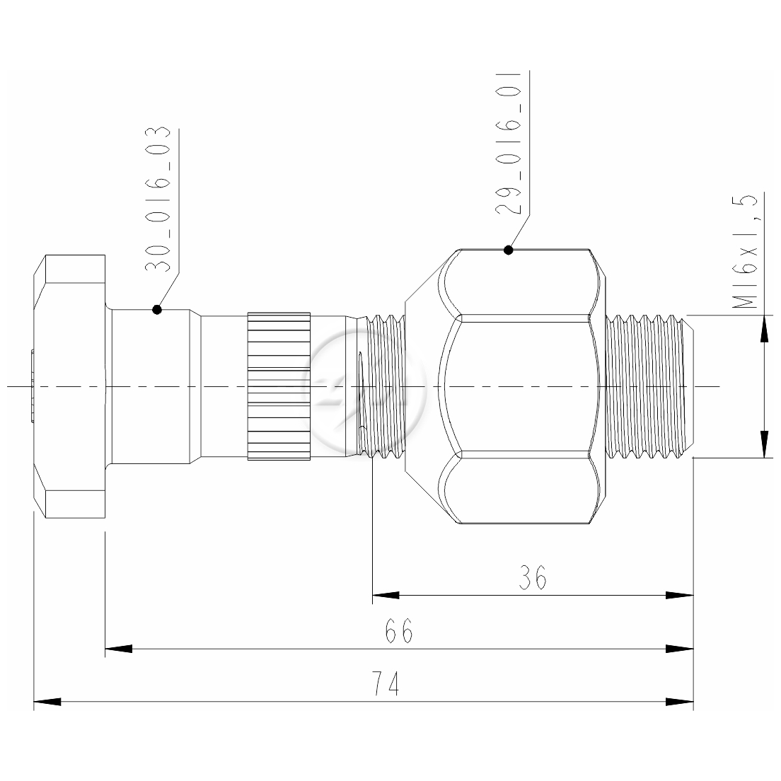 Kit 35 Parafuso Roda M16-1,5x66/74xCH27xH22,5 - ZM - (2)