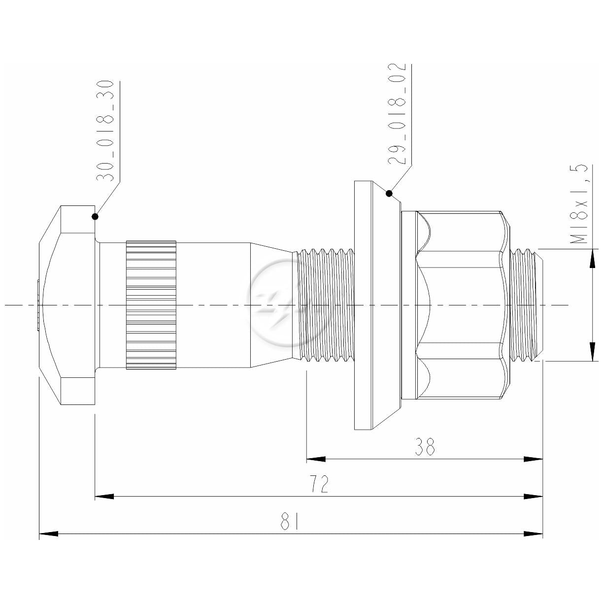 Kit 40 Parafuso Roda M18-1,5x72/81xCH27xH25 - ZM - 40.018.30 - (2)