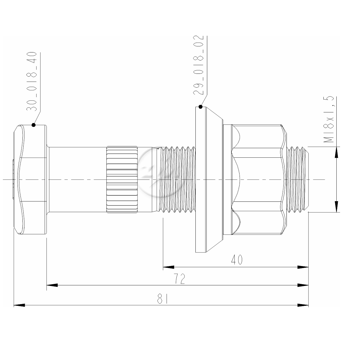 Kit 40 Parafuso Roda M18-1,5x72/81xCH27xH25 - ZM - 40.018.40 - (2)