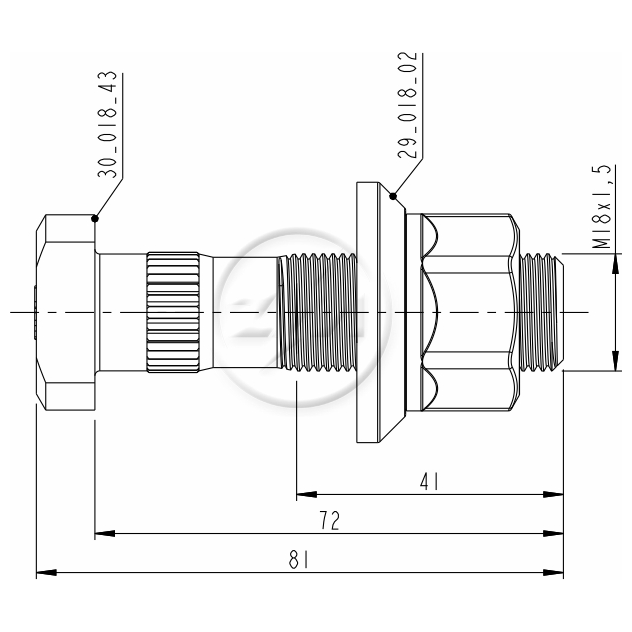 Kit 40 Parafuso Roda M18-1,5x72/81xCH27xH25 - ZM - 40.018.43 - (2)