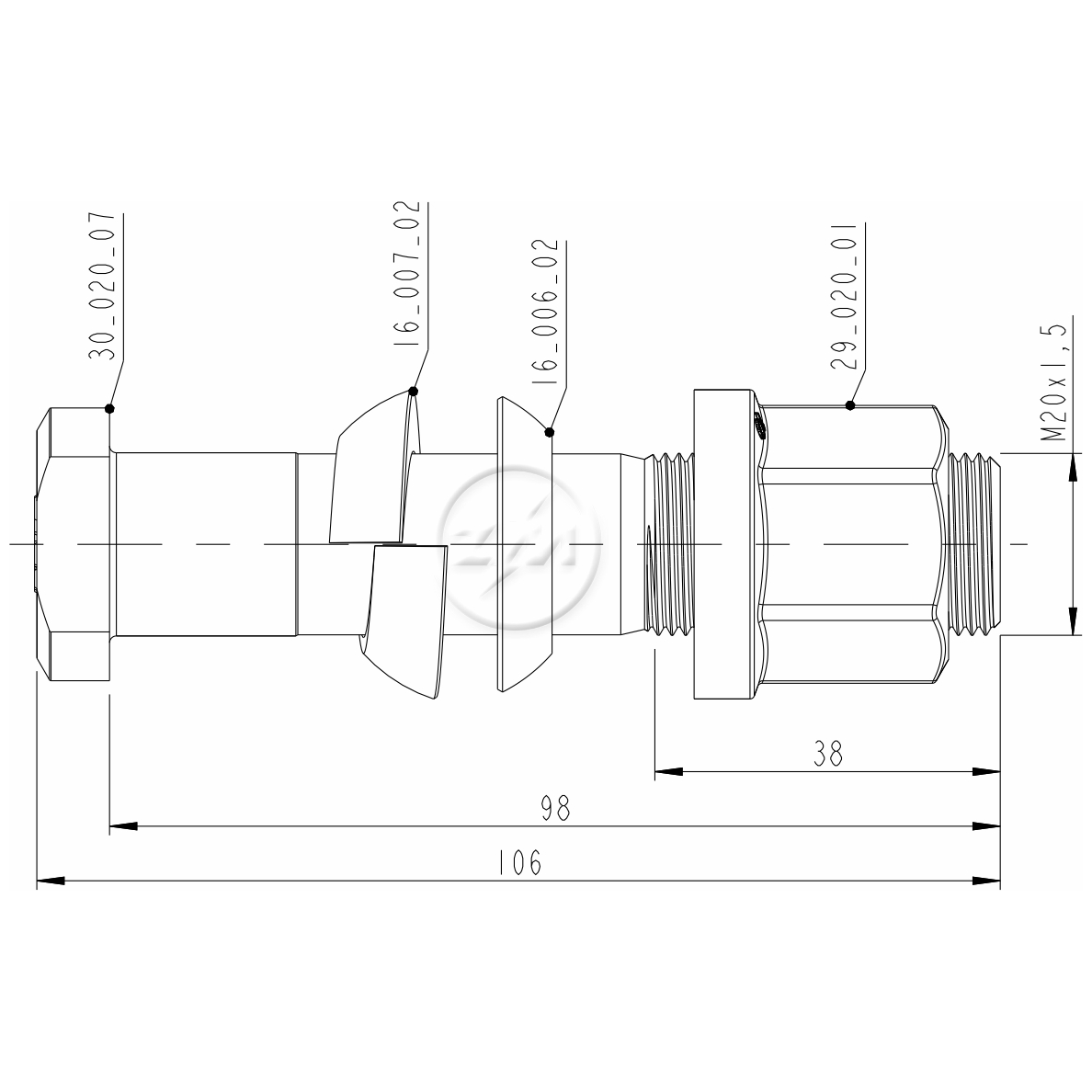 Kit 30 Parafuso Roda M20-1,5x98/106xCH27xH28 - ZM - (2)