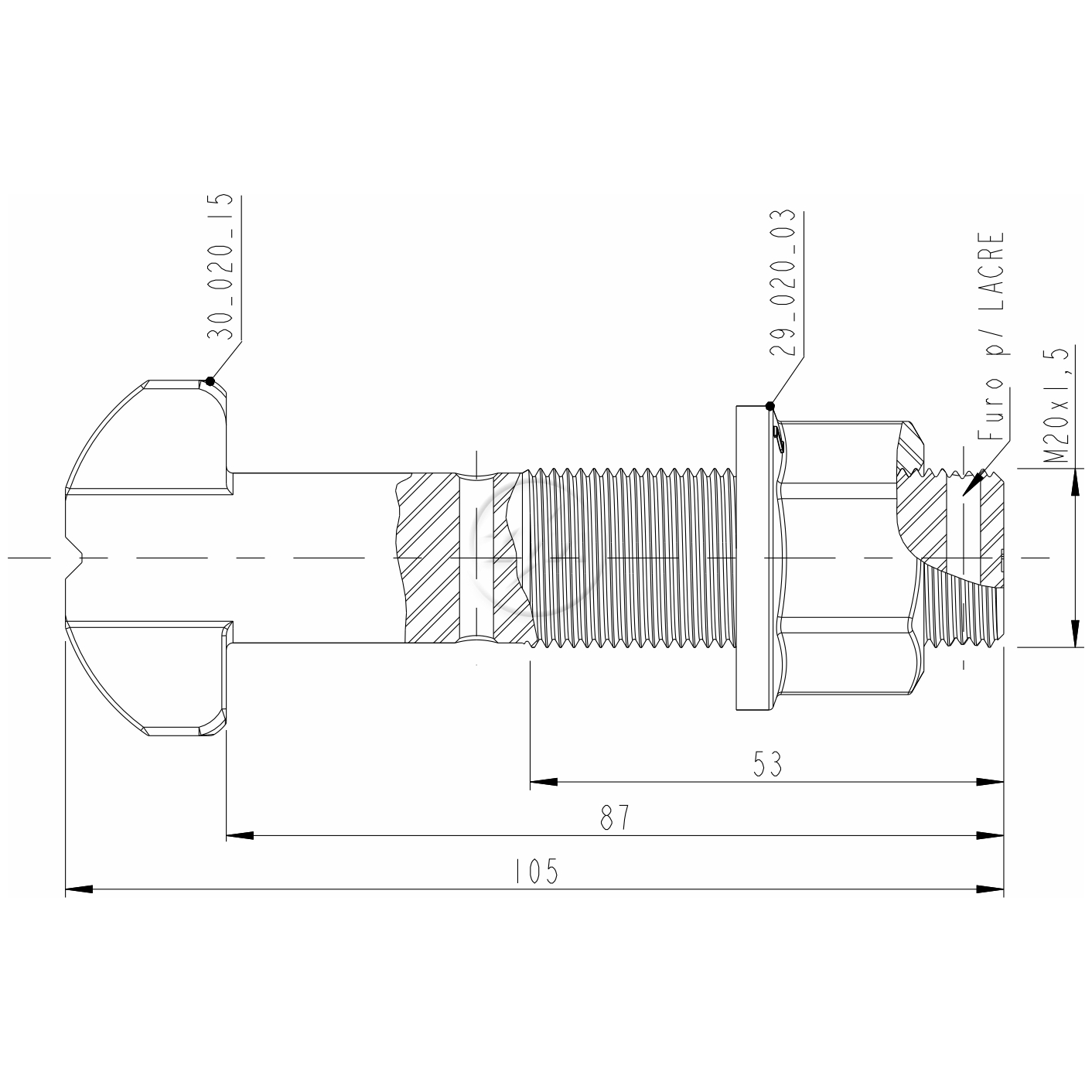 Kit 30 Parafuso Roda M20-1,5x87/105xCH27xH21 - ZM - (2)