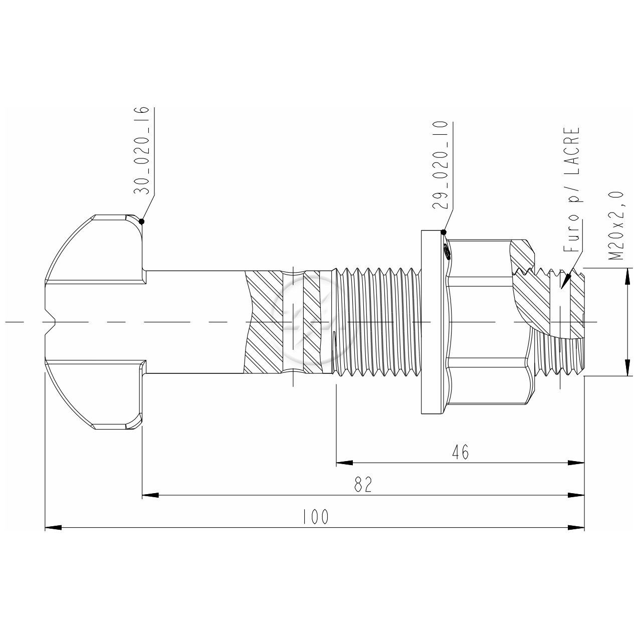 Kit 30 Parafuso Roda M20-2,0x80/98xCH27xH21 - ZM - 40.020.26 - (2)