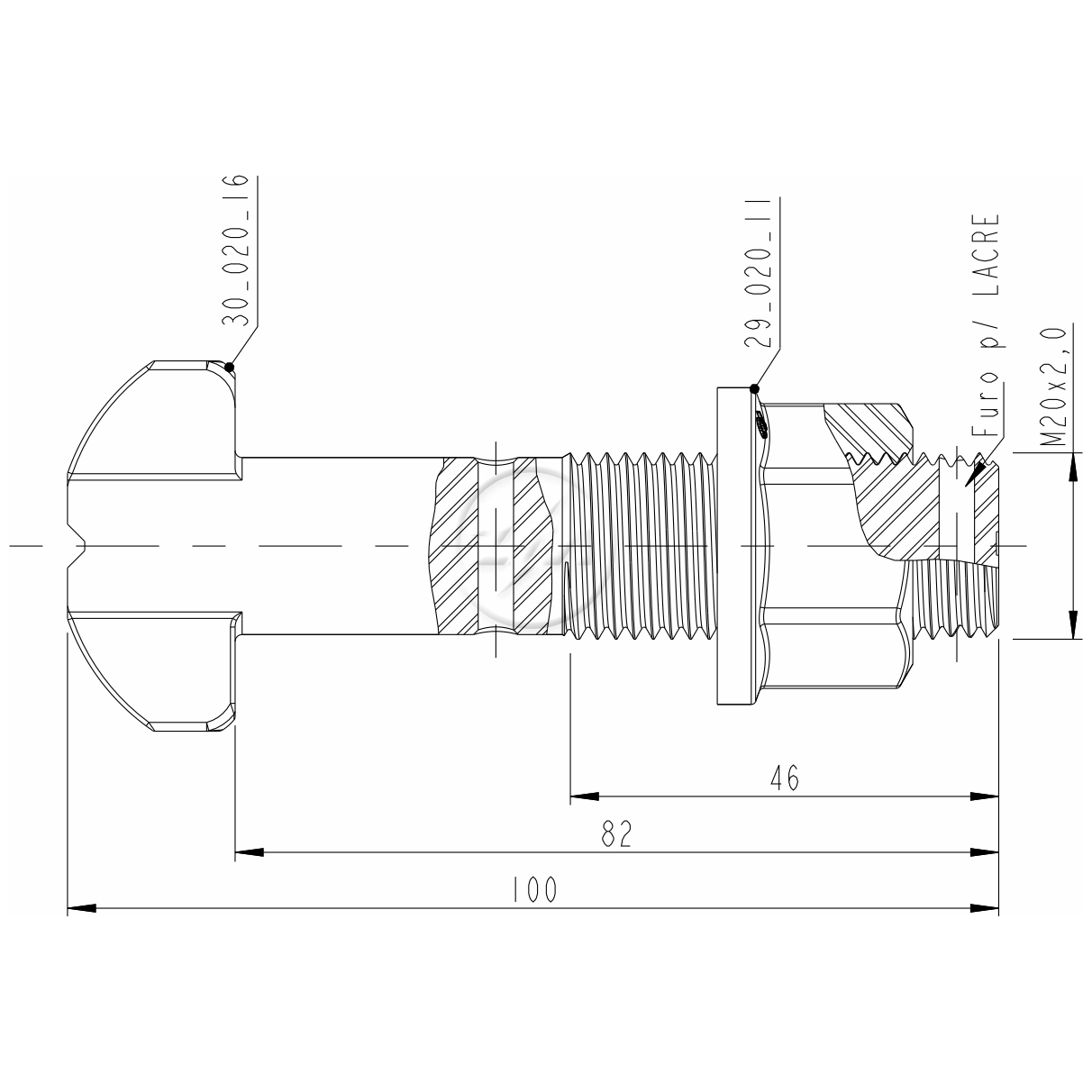Kit 30 Parafuso Roda M20-2,0x80/98xCH27xH21 - ZM - 40.020.28 - (2)
