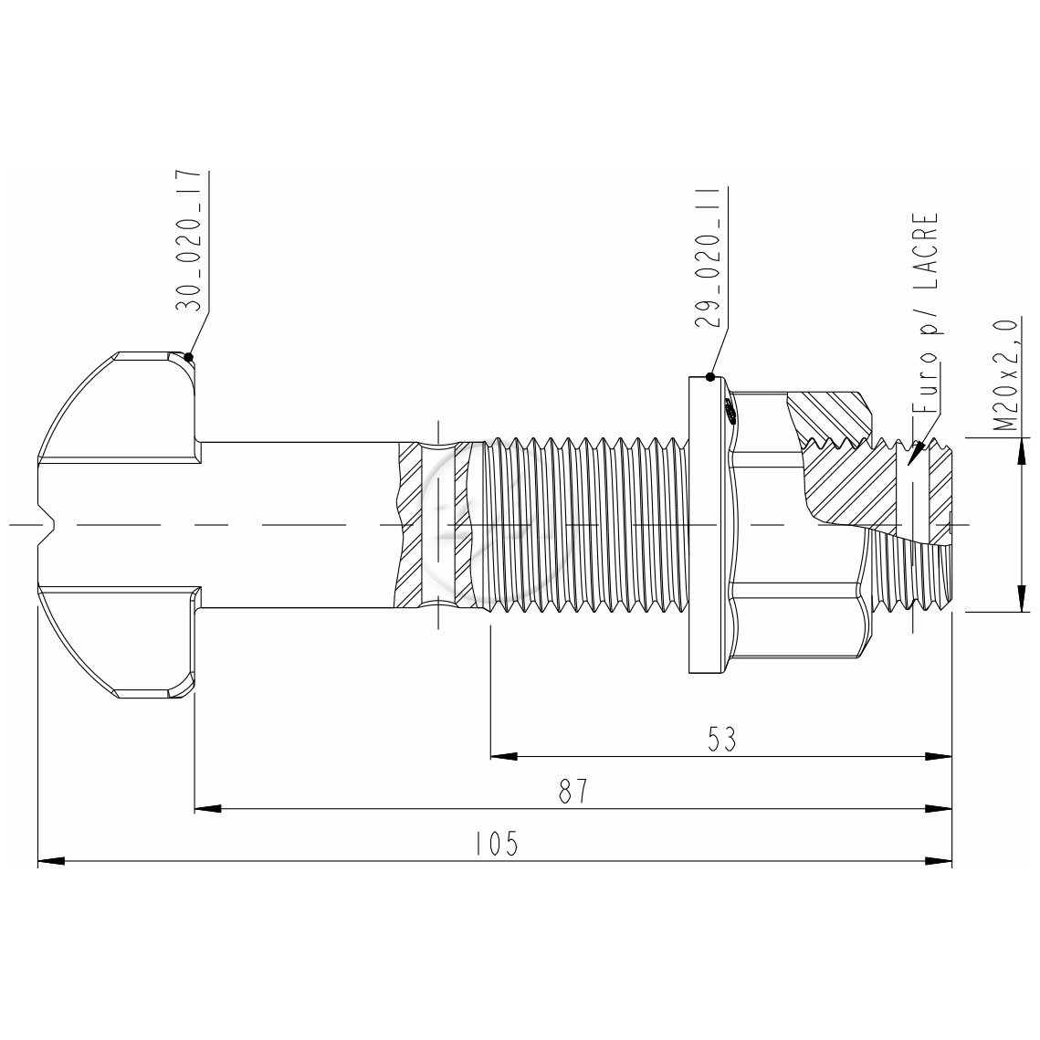 Kit 30 Parafuso Roda M20-2,0x87/105xCH27xH21 - ZM - (2)