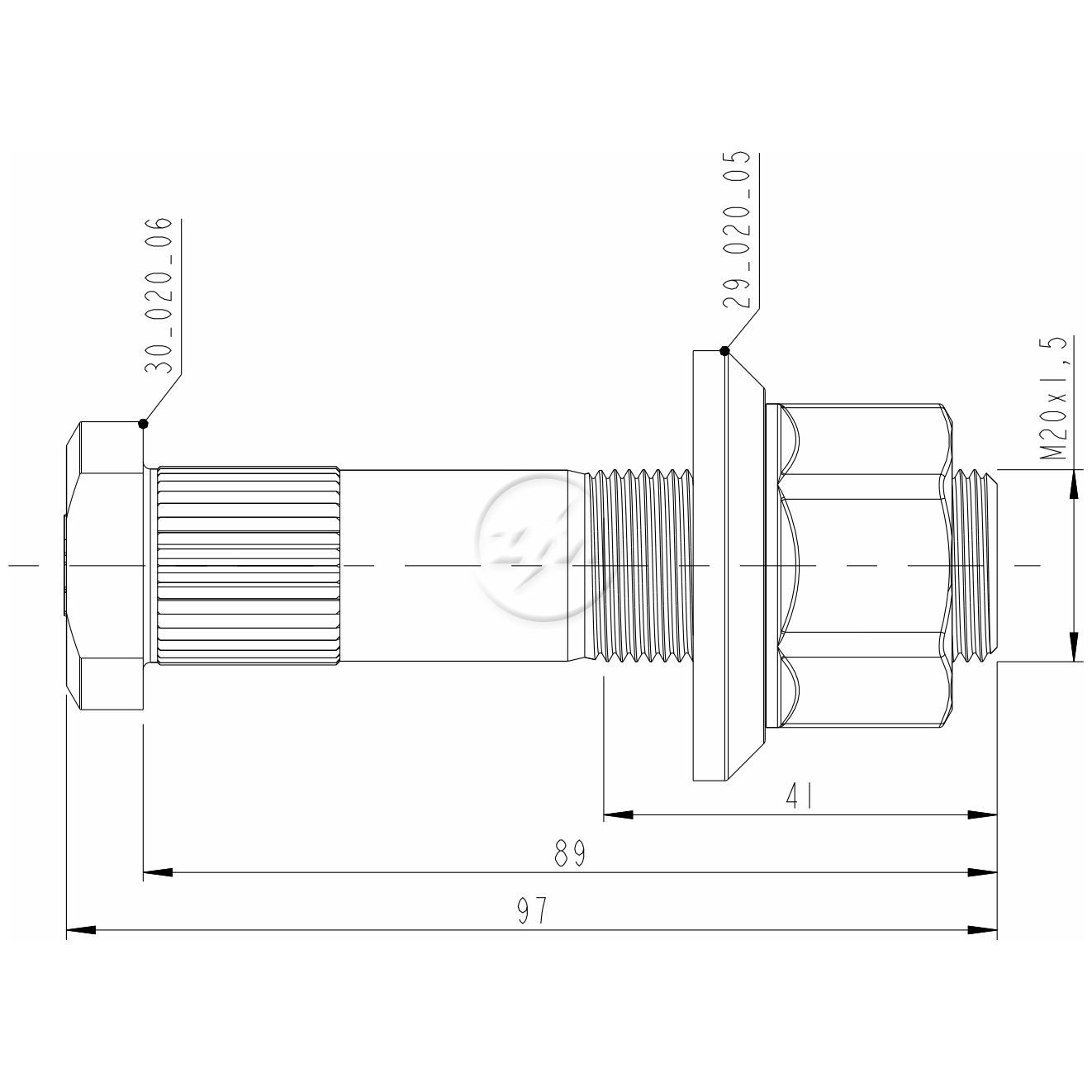 Kit 30 Parafuso Roda M20-1,5x89/97xCH30xH27 - ZM - 40.020.46 - (2)