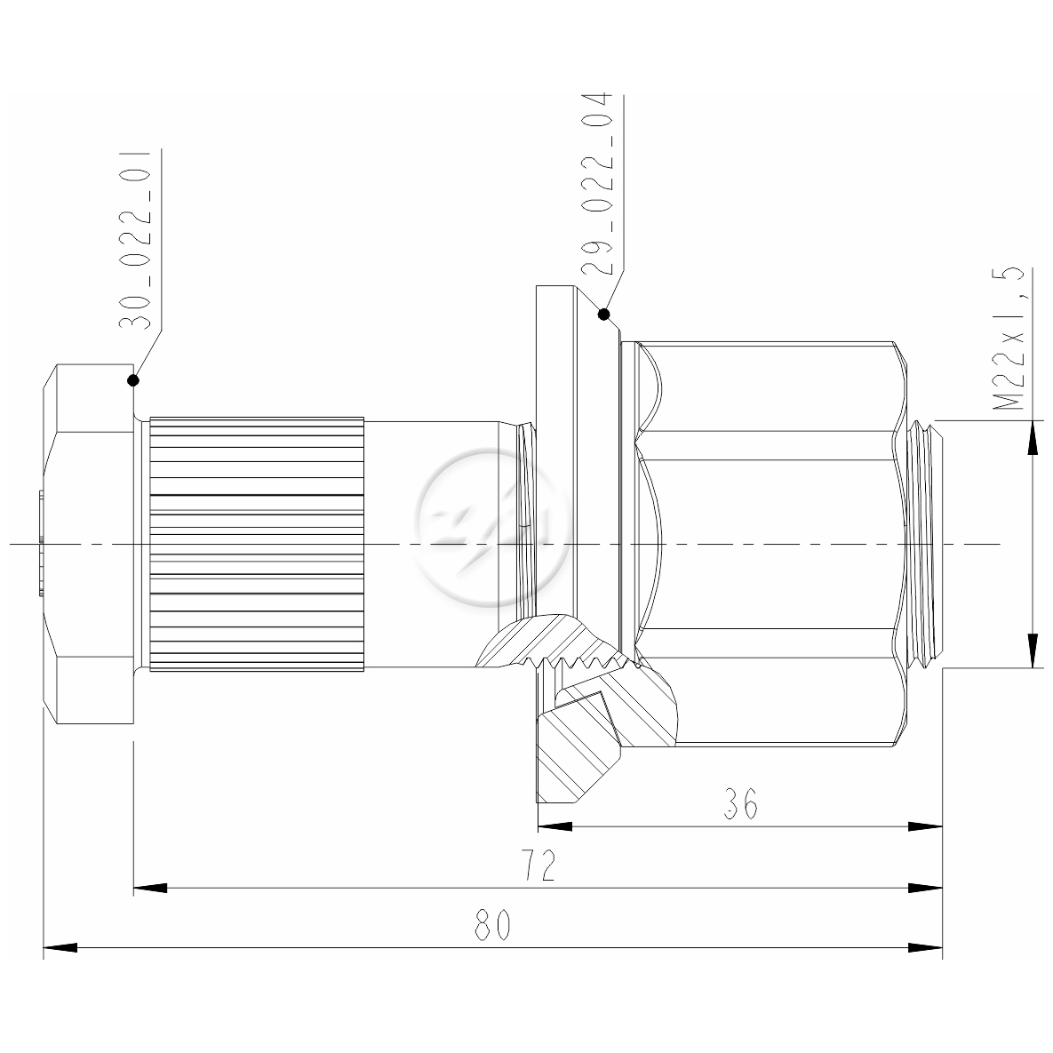 Kit 30 Parafuso Roda M22-1,5x72/80xCH32xH33 - ZM - 40.022.46 - (2)