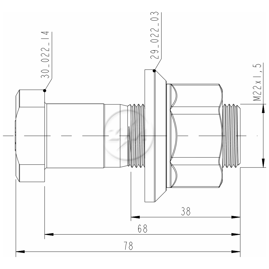 Kit 30 Parafuso Roda M22-1,5x68/78xCH32xH27 - ZM - 40.022.47 - (2)