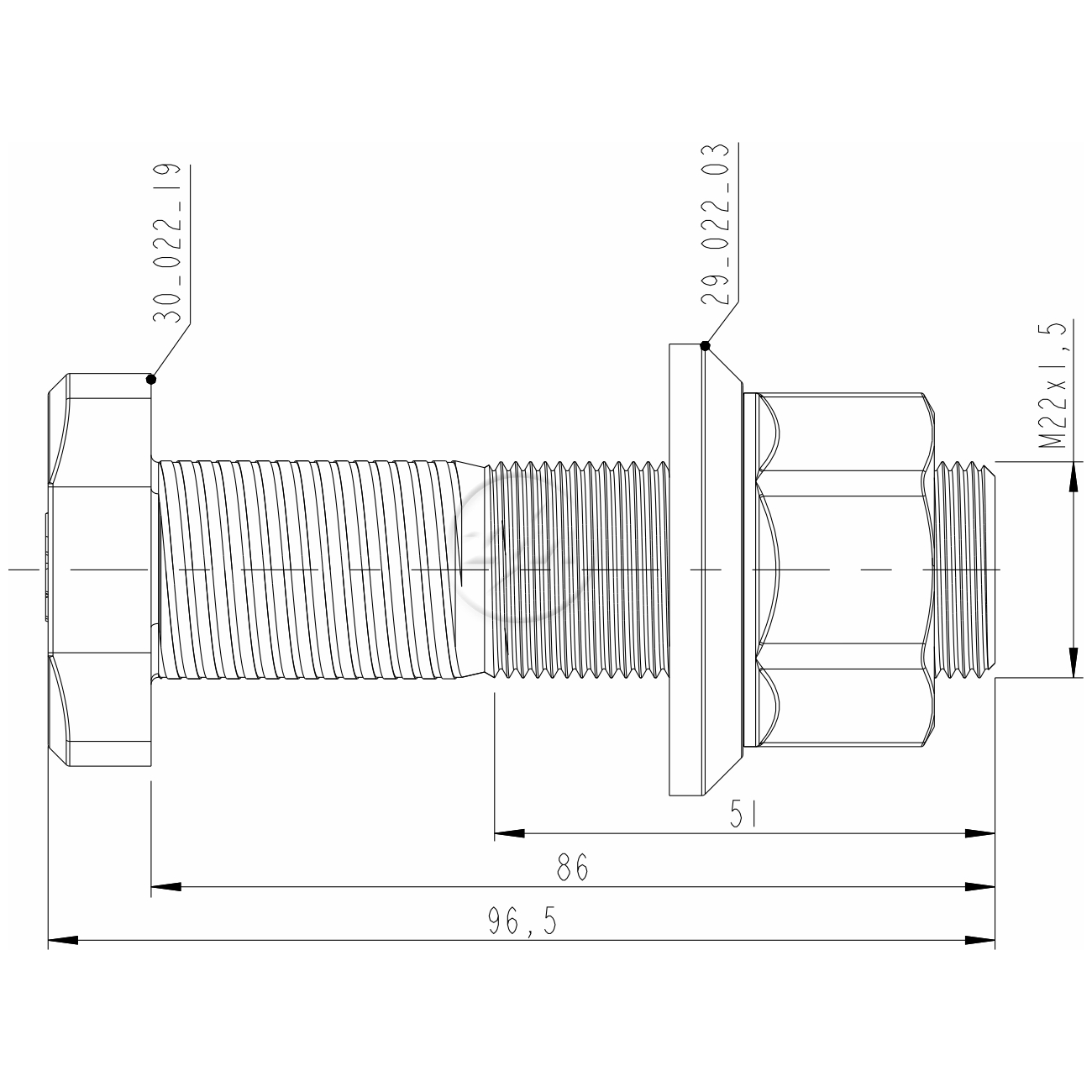 Kit 24 Parafuso Roda M22-1,5x86/96,5xCH32 - ZM - 40.022.49 - (2)