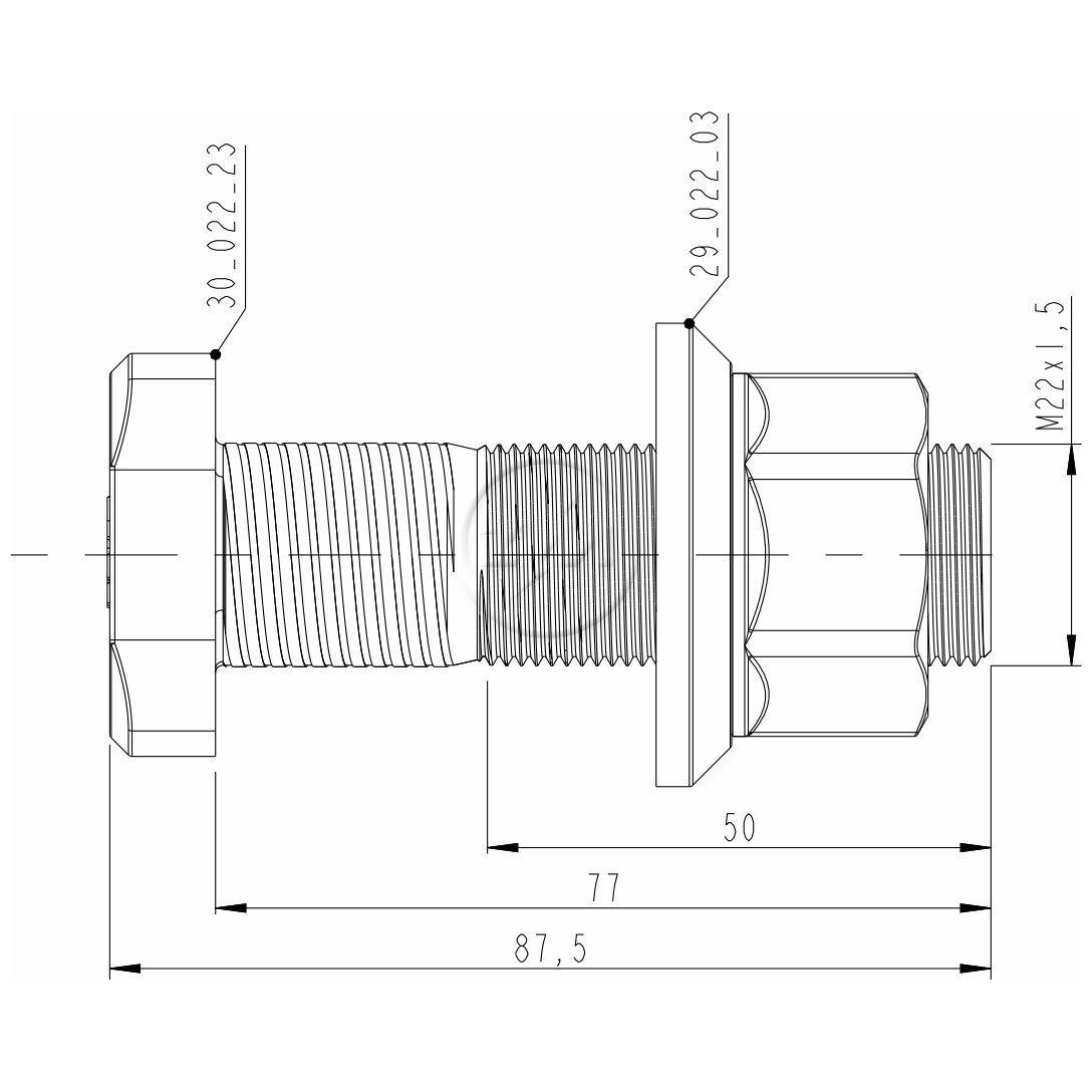 Kit 30 Parafuso Roda M22-1,5x77/87,5xCH32 - ZM - 40.022.65 - (2)