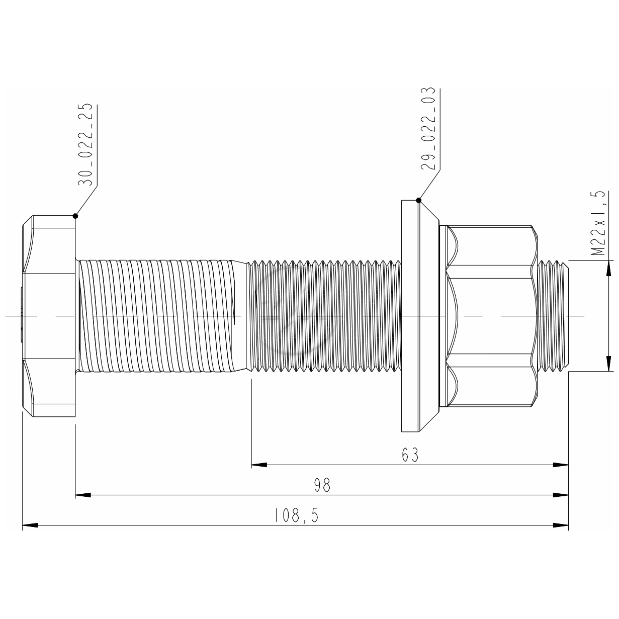 Kit 24 Parafuso Roda M22-1,5x98/108,5xCH32 - ZM - 40.022.67 - (2)