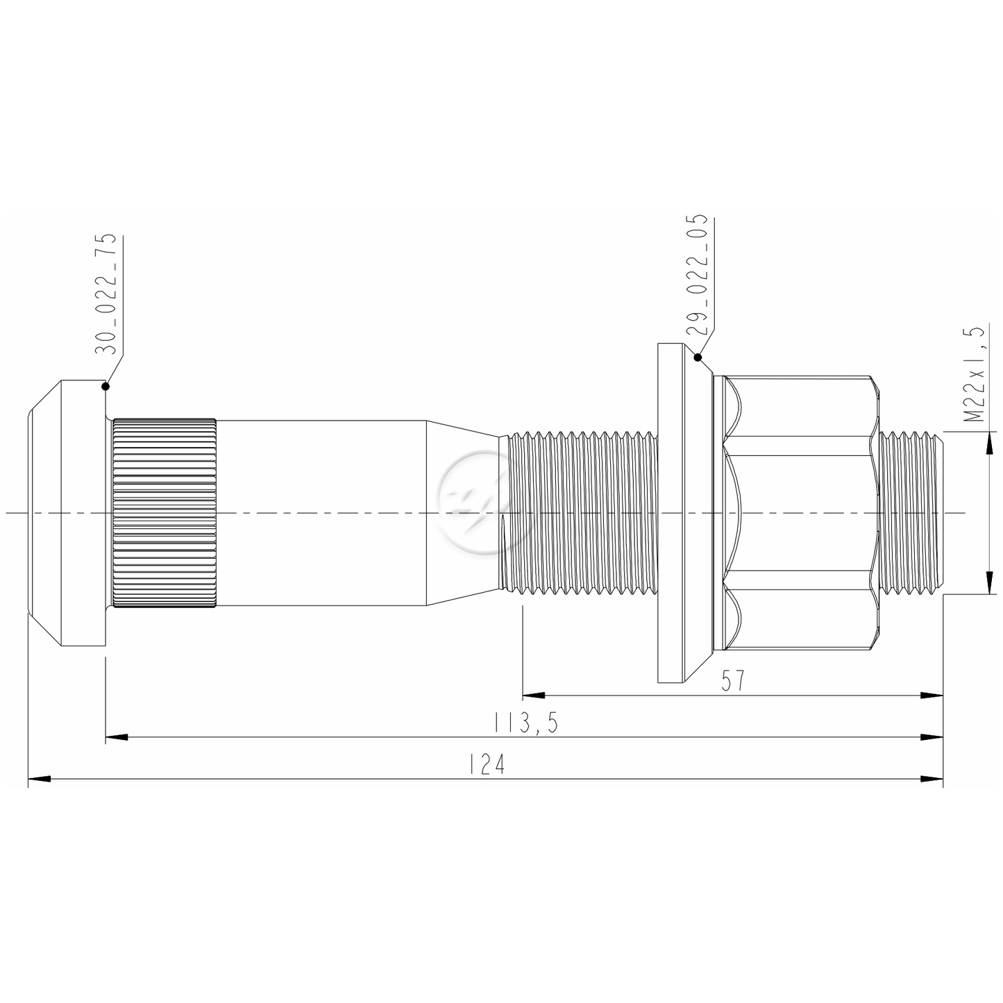 Kit 20 Parafuso Roda M22-1,5x113,5/124xCH33 - ZM - 40.022.75 - (2)