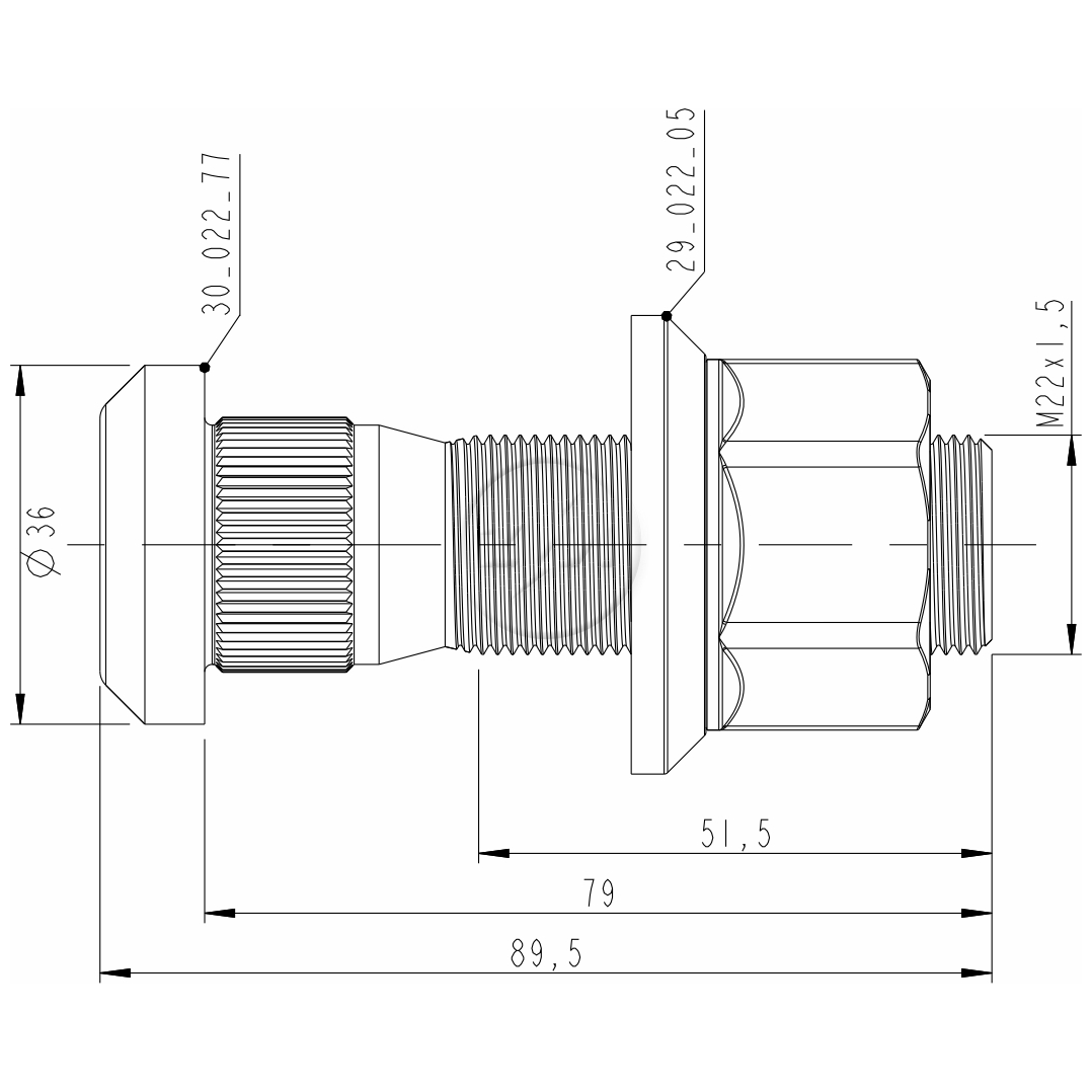 Kit 30 Parafuso Roda M22-1,5x79/89,5xCH33xH30 - ZM - (2)