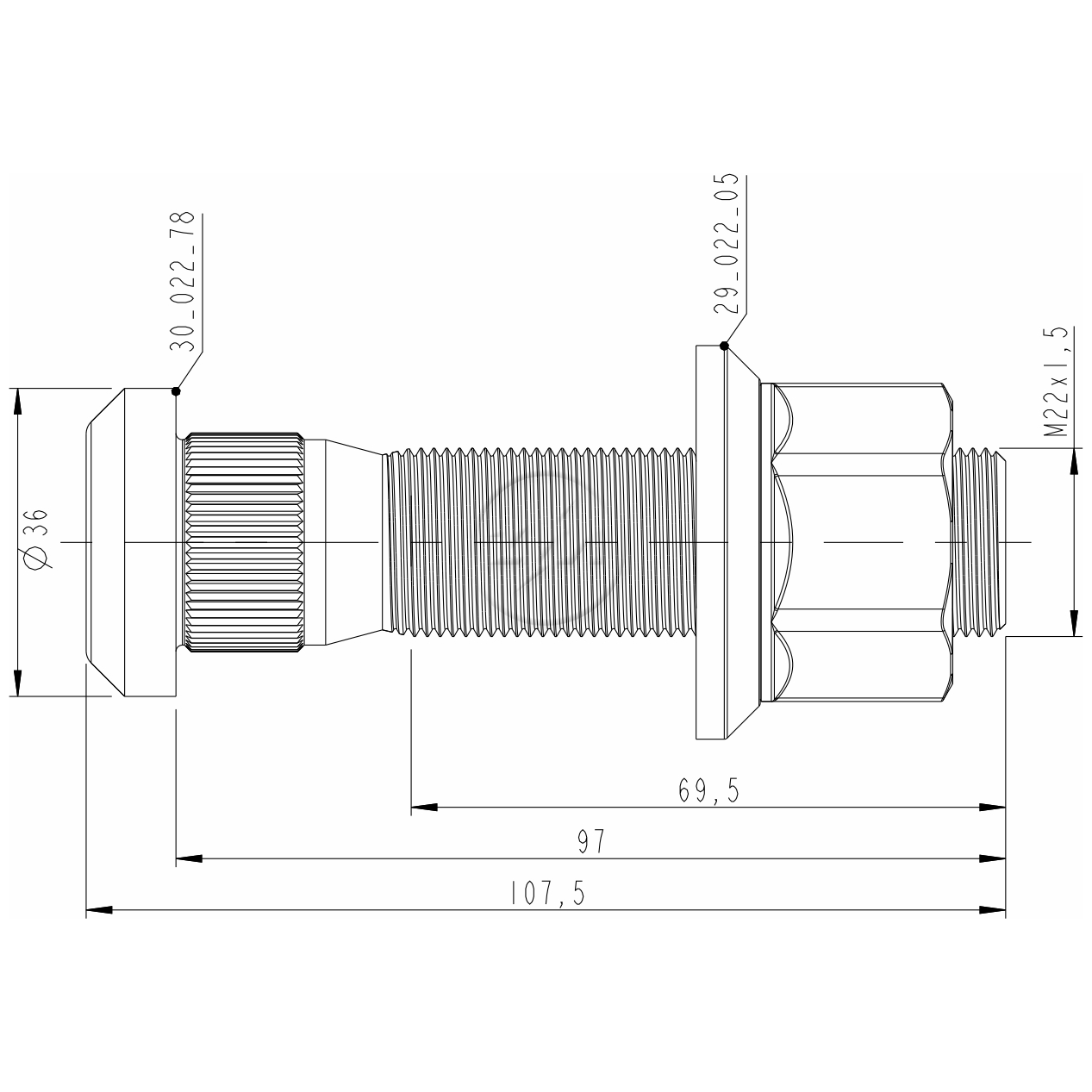 Kit 24 Parafuso Roda M22-1,5x97/107,5xCH33xH30 - ZM - (2)
