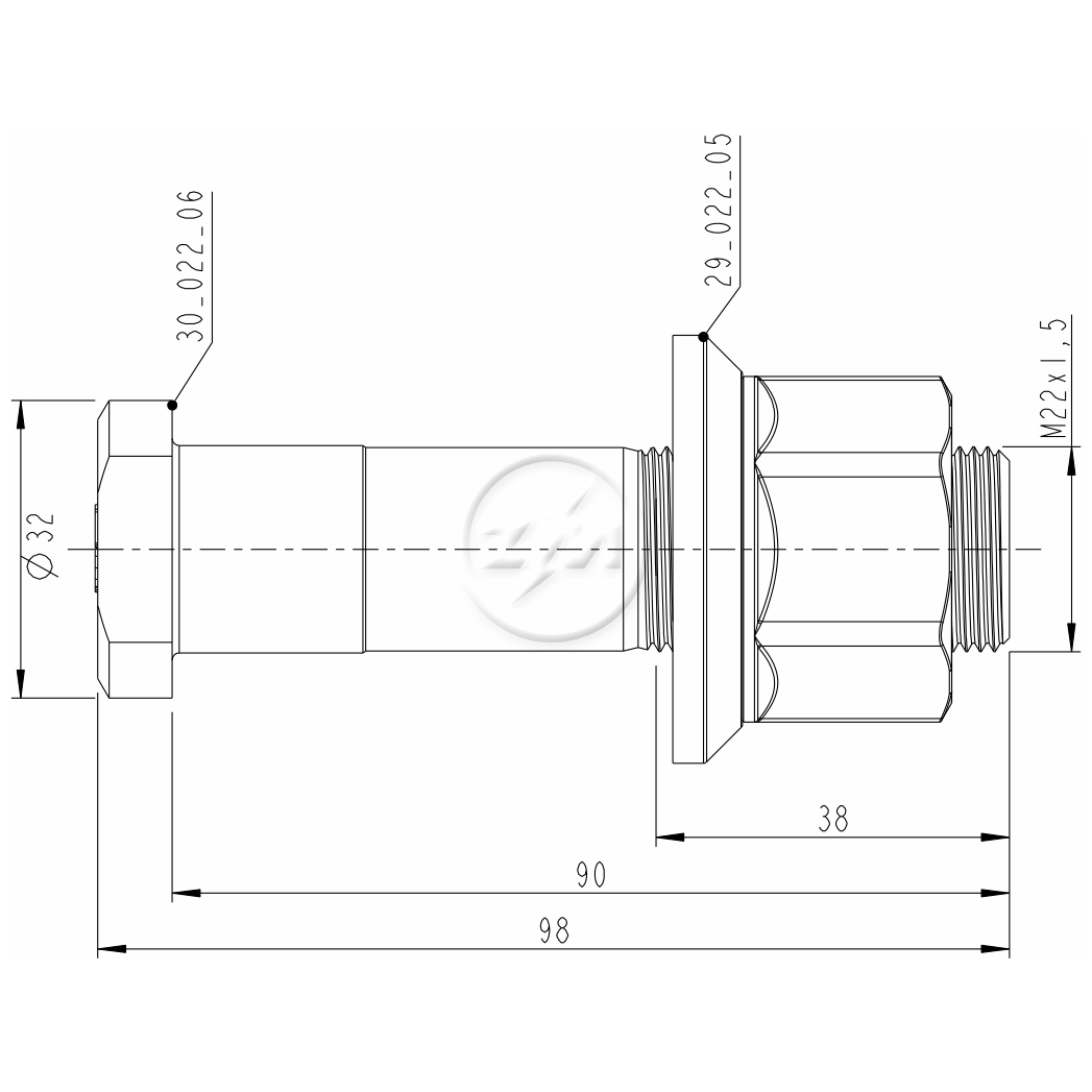 Kit 24 Parafuso Roda M22-1,5x90/100xCH33xH30 - ZM - (2)