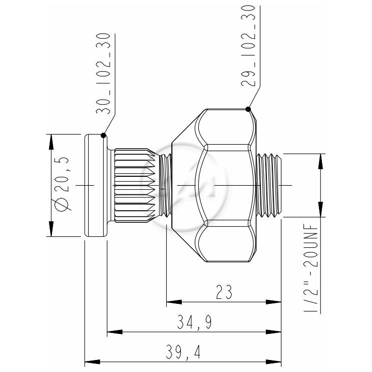 Kit 50 Parafuso Roda 1/2"x34,9/39,4xCH1.1/16" - ZM - (2)