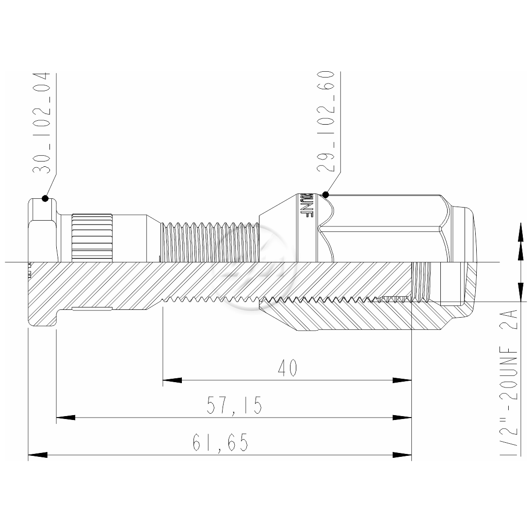 Kit 50 Parafuso Roda 1/2"x57,2/61,6xCH13/16" - ZM - (2)
