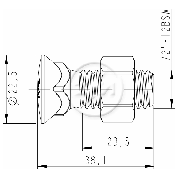 Kit 50 Parafuso para Arados 1/2"-12BSWx1,1/2" - ZM - (2)