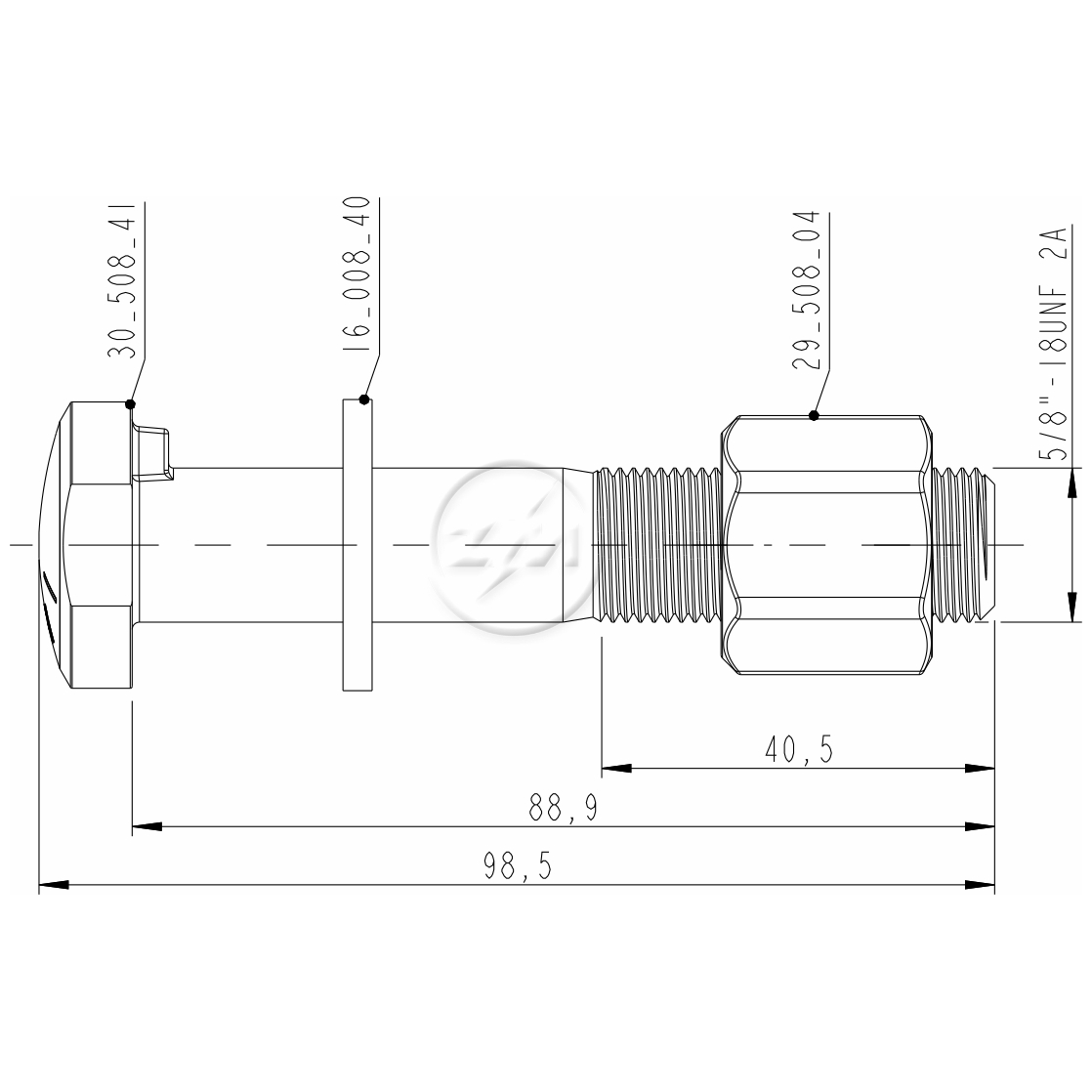 Kit 40 Parafuso Roda 5/8"x88,9/98,5xCH15/16" - ZM - (2)