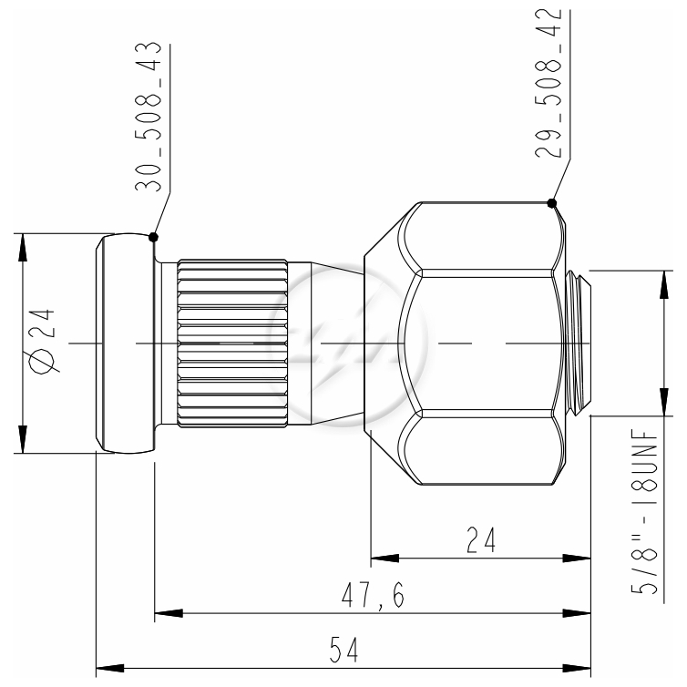 Kit 30 Parafuso Roda 5/8"x47,6/54xCH1.1/16" - ZM - 40.508.43 - (2)