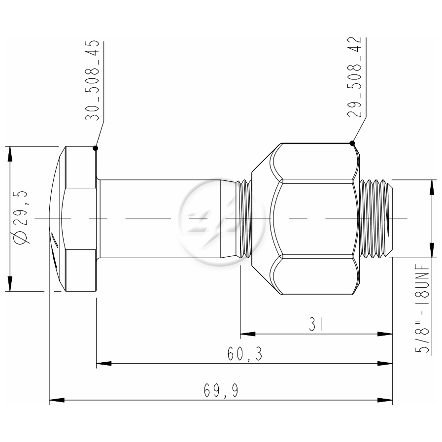Kit 25 Parafuso Roda 5/8"x60,3/69,9xCH1.1/16" - ZM - (2)