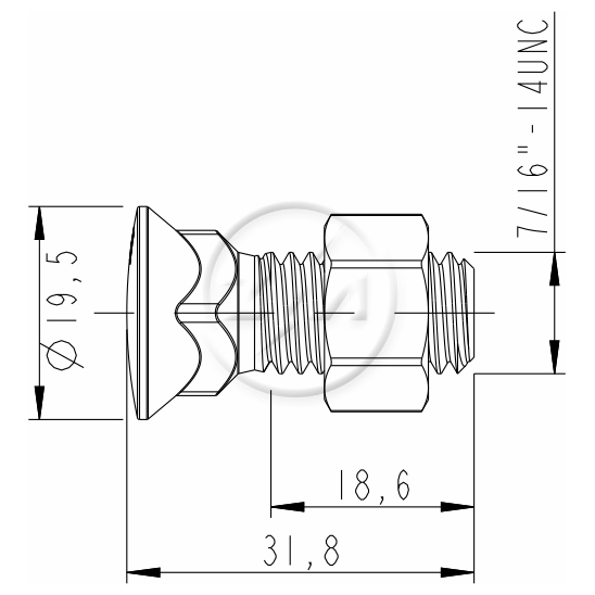 Kit 100 Parafuso Arados 7/16"x 1,1/4"xCH5/8" - ZM - (2)