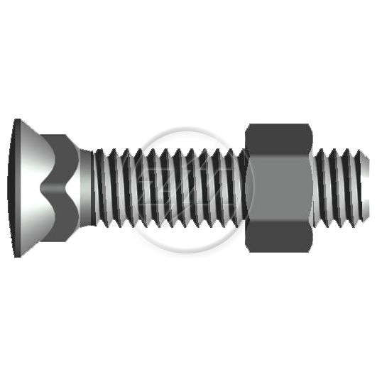 Kit 100 Parafuso para Arados 7/16"x 2"xCH5/8" - ZM - (1)