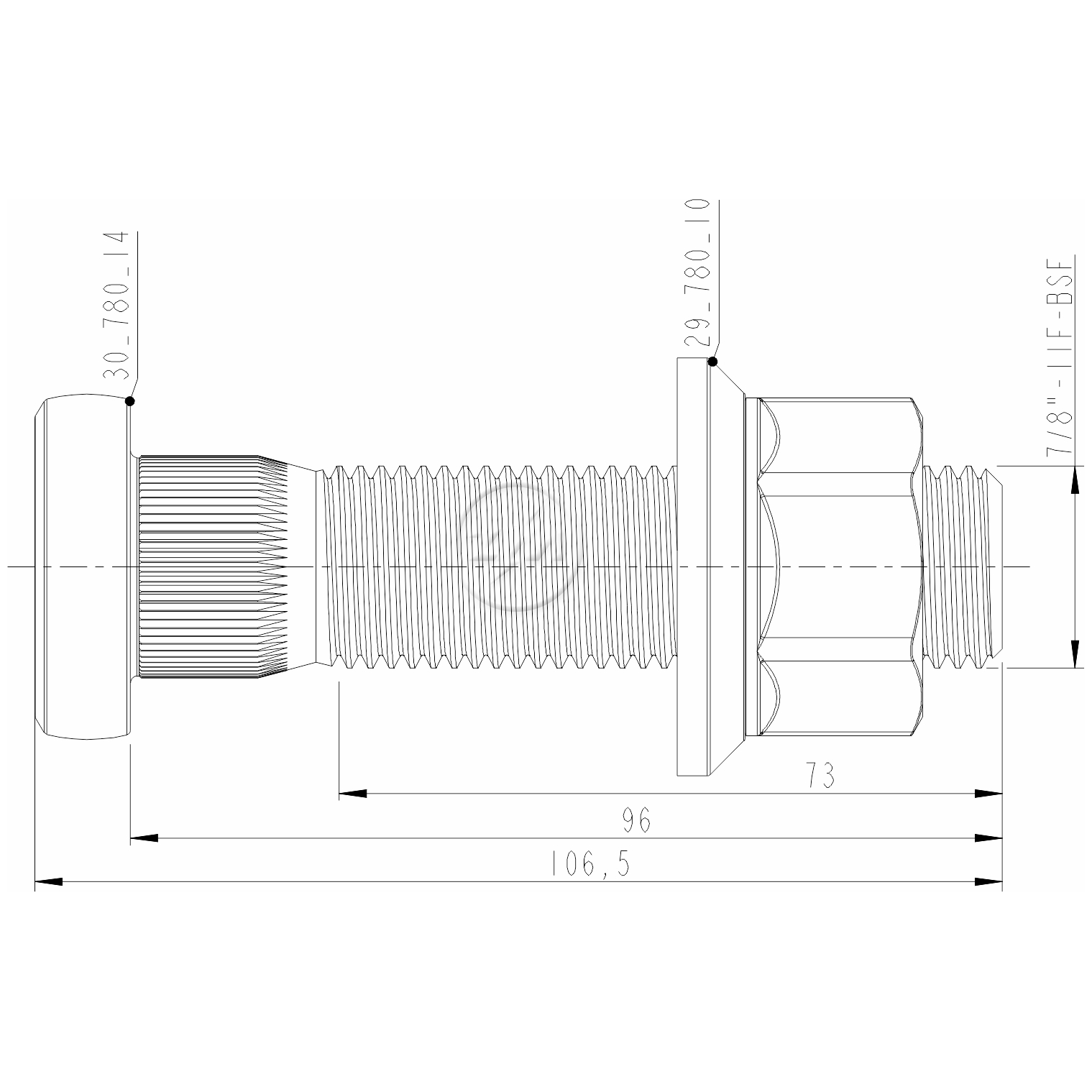 Kit 20 Parafuso Roda 7/8"x96/106,5xCH1.5/16" - ZM - (2)
