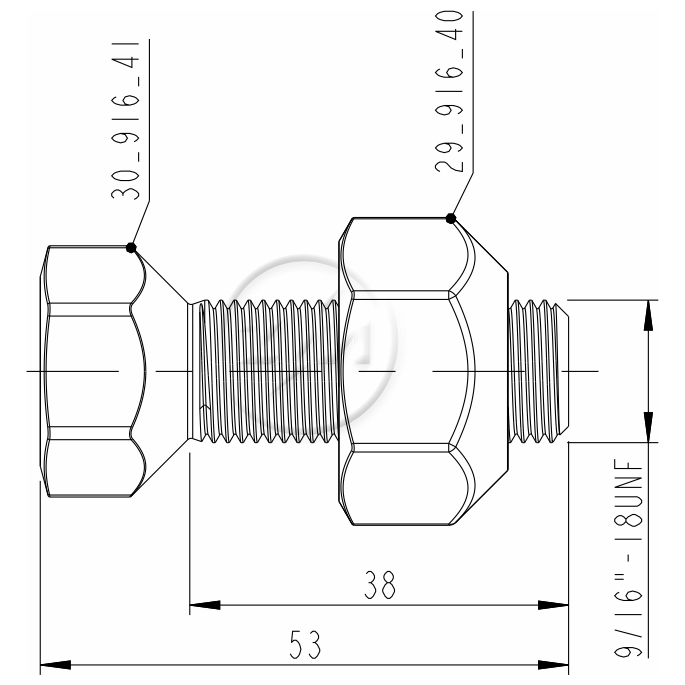 Kit 50 Parafuso Roda 9/16"-18UNF X 38/53 - ZM - 40.916.41 - (2)