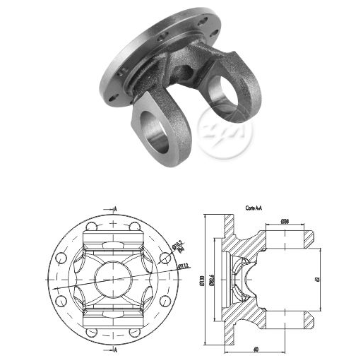Flange de Orelha do Cardan - ZM - 435.002.04 - (1)