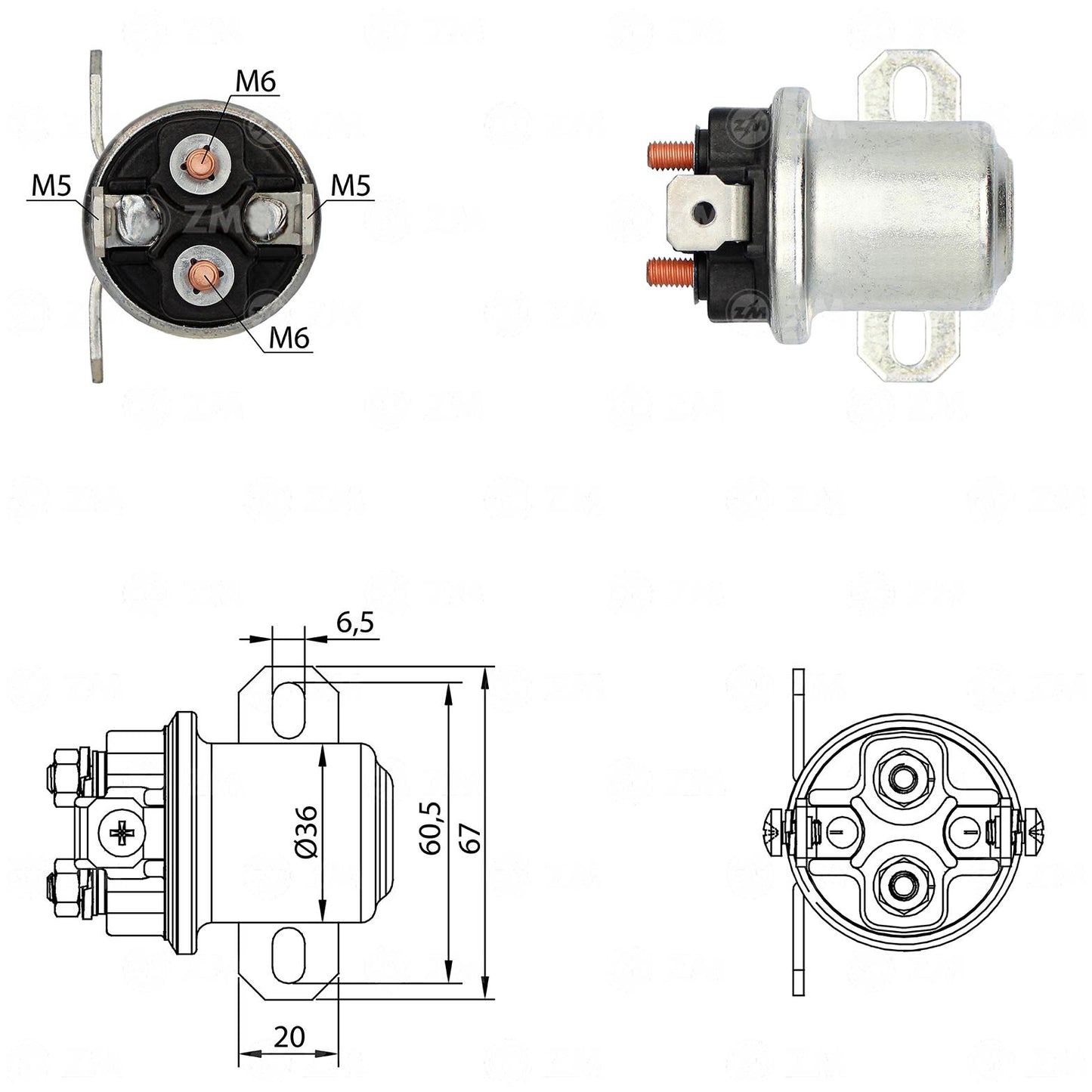 Relê Auxiliar de Partida - ZM - 4-408 - (2)