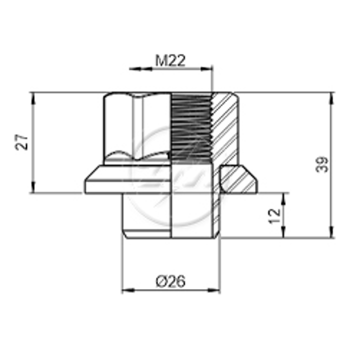 Kit 25 Porca Centralizadora Roda M22-1,5xCH32 - (2)