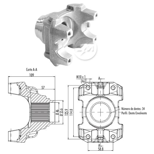 Terminal Yoke Acoplamento do Diferencial - ZM - 535.001.18 - (1)