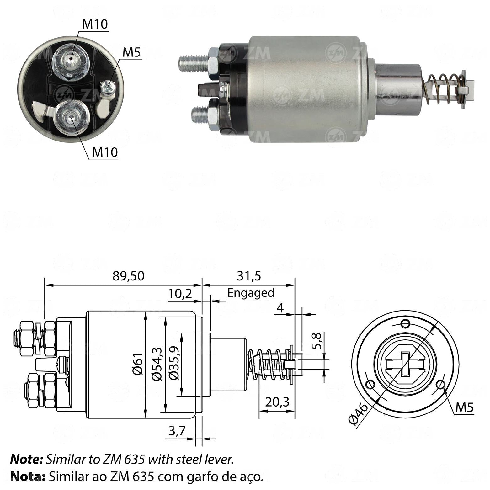 Relê Auxiliar de Partida - ZM - 536 - (2)