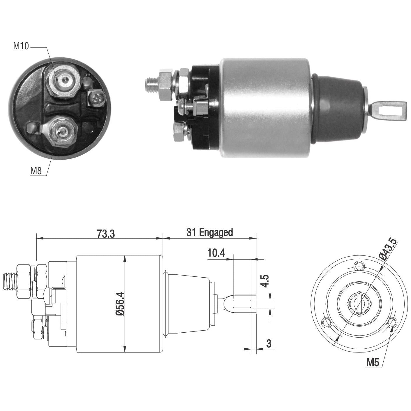 Relê Auxiliar de Partida - ZM - 5-671 - (1)