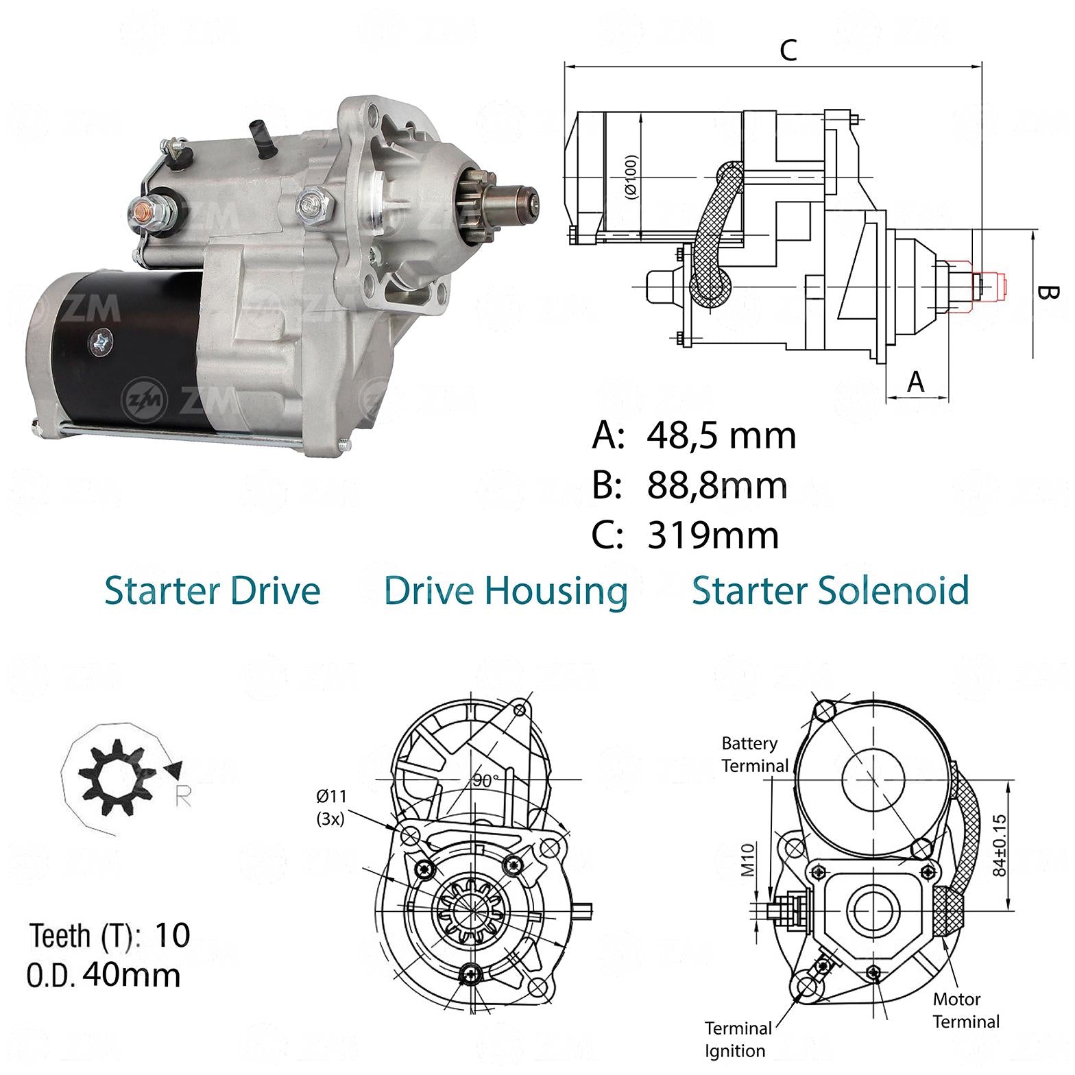 Motor de Partida OSGR 24V - ZM - 80.141.05 - (2)