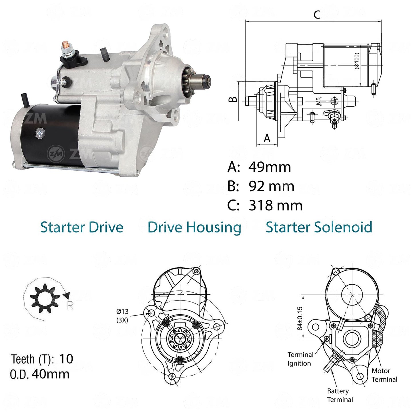 Motor de Partida OSGR 24V - ZM - 80.141.07 - (2)