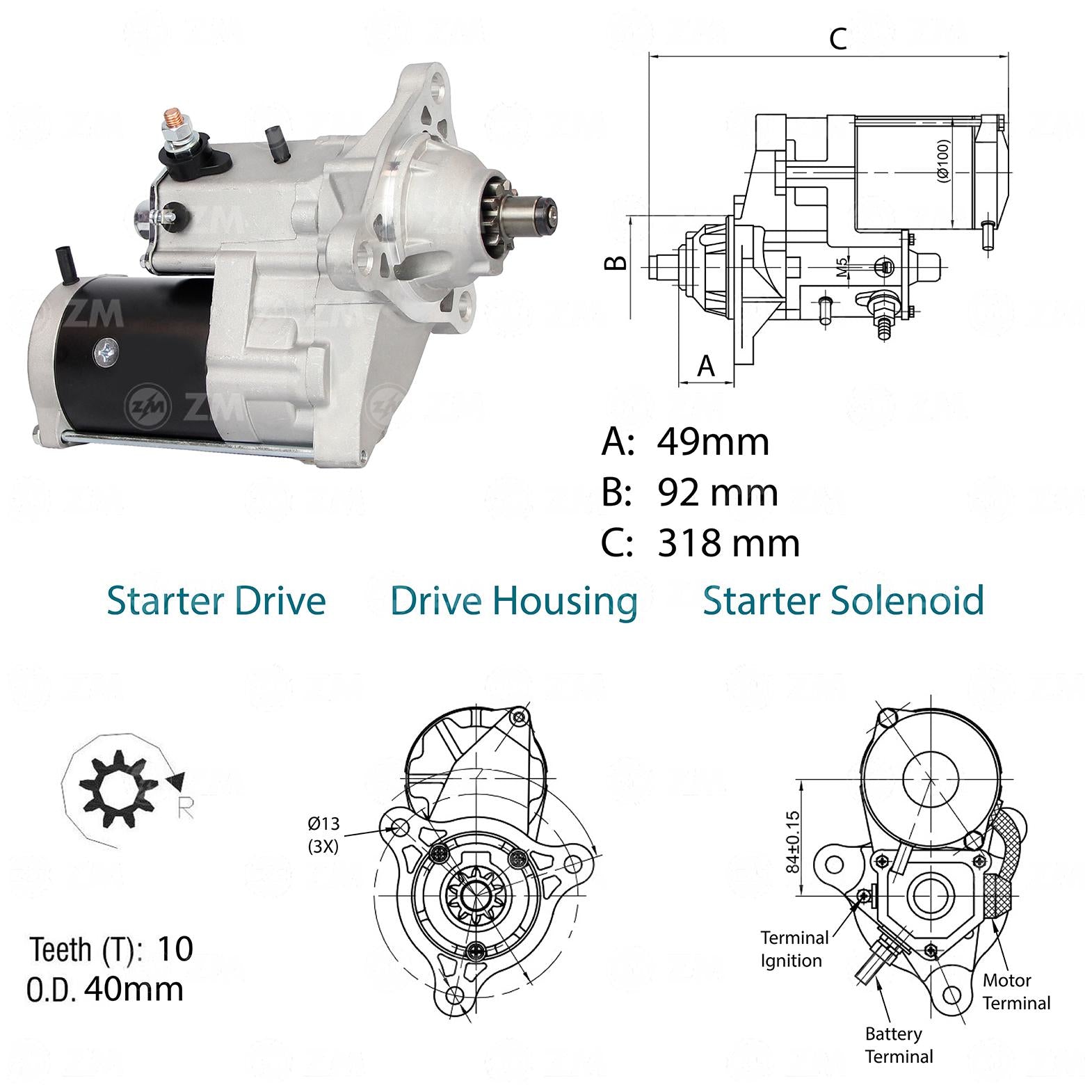 Motor de Partida OSGR 24V - ZM - 80.141.07 - (2)