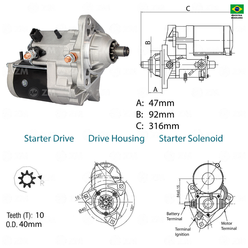 Motor de Partida OSGR 24V - ZM - 80.141.08 - (2)